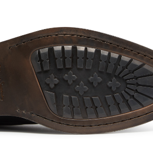 Closeup of Leather sole with rubber inlay