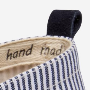 Closeup of Suede heel pull tabs