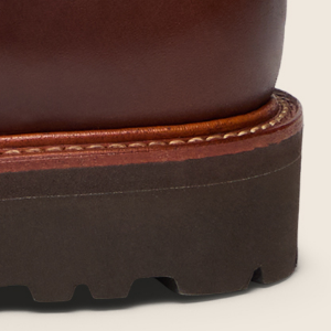 Closeup of Contrasting leather rand