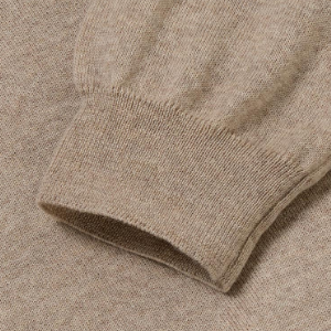 Closeup of Ribbed collar, cuffs & hem