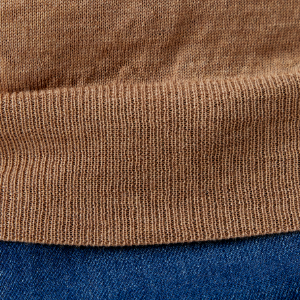 Closeup of Ribbed cuffs & hem