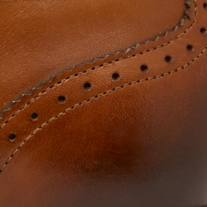 Closeup of Heel brogue detail