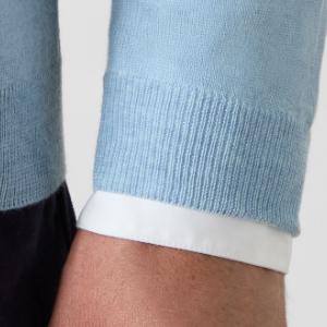 Closeup of Ribbed cuffs & hem