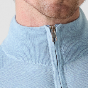 Closeup of Ribbed funnel neck