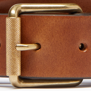 Closeup of Brass roller buckle