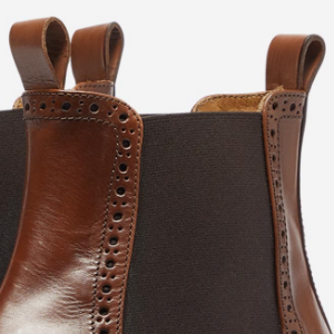 Closeup of Heel & shin pull tabs