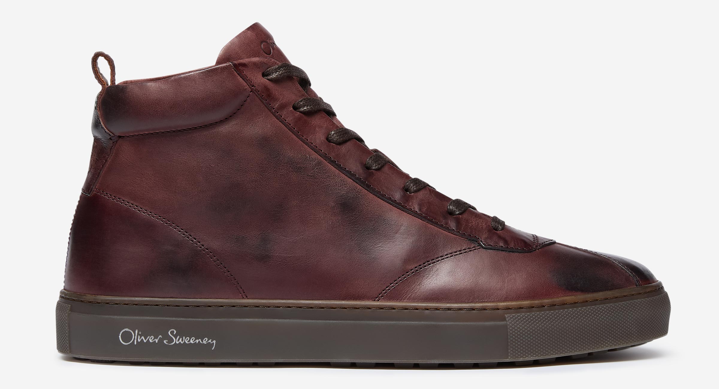 Oliver Sweeney Lopes Distressed Burgundy Leather Lace-Up Casual Sneaker US 9 Ruvia | Men main image 2