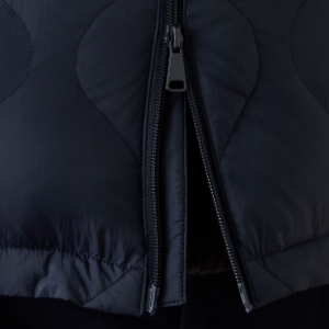 Closeup of 2 zipped side entry pockets