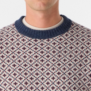 Closeup of Chunky ribbed crew neck