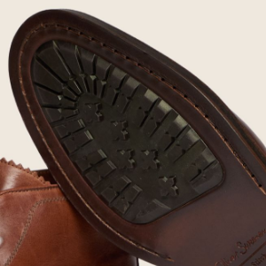 Closeup of Leather sole with cleated rubber inlay