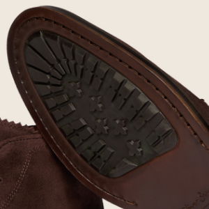 Closeup of Leather sole with cleated rubber inlay