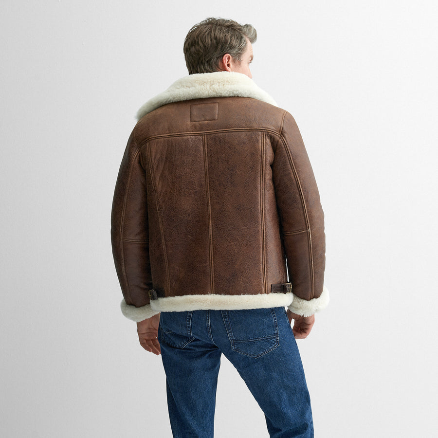Dunbittern Brown Shearling Jacket | Coats & Jackets | Oliver Sweeney