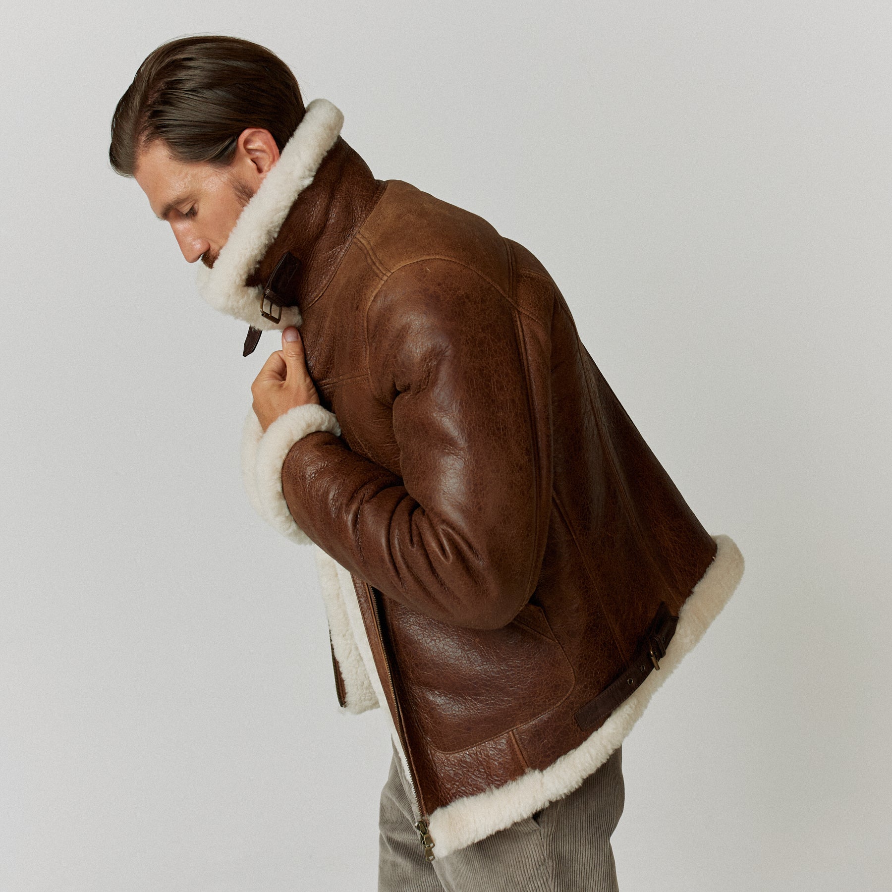 Dunbittern Brown Shearling Jacket Coats Jackets Oliver Sweeney