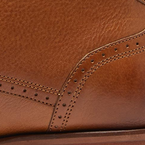 Closeup of Milled leather upper