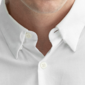Closeup of Concealed button down collar