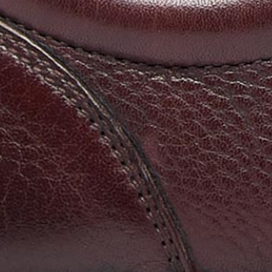 Closeup of Antiqued milled leather upper