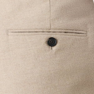 Closeup of 2 rear buttoned pockets