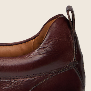 Closeup of Padded collar & heel pull tab