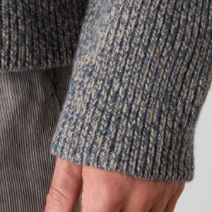 Closeup of Raw edged cuff & hem