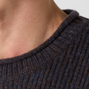 Closeup of Rolled neckline