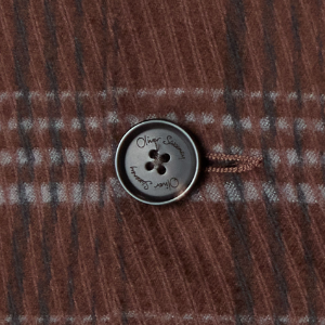 Closeup of Branded horn buttons