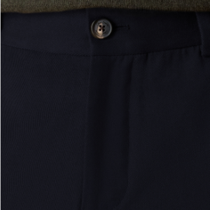 Closeup of Zip fly with button closure