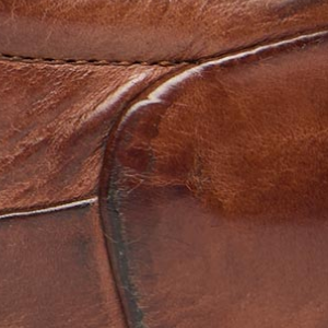 Closeup of Hand-finished calf leather upper