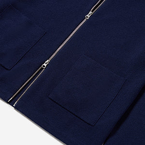 Closeup of Polished metal zip