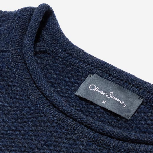 Closeup of Ribbed mock neck