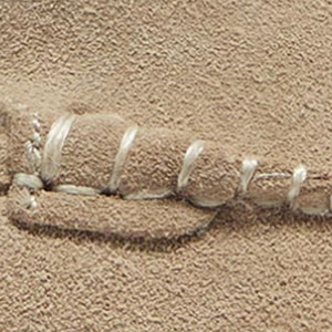 Closeup of Tonal moccasin stitching