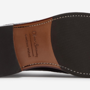 Closeup of Leather sole with rubber heel & forepart