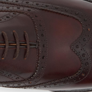 Closeup of Wingtip broguing