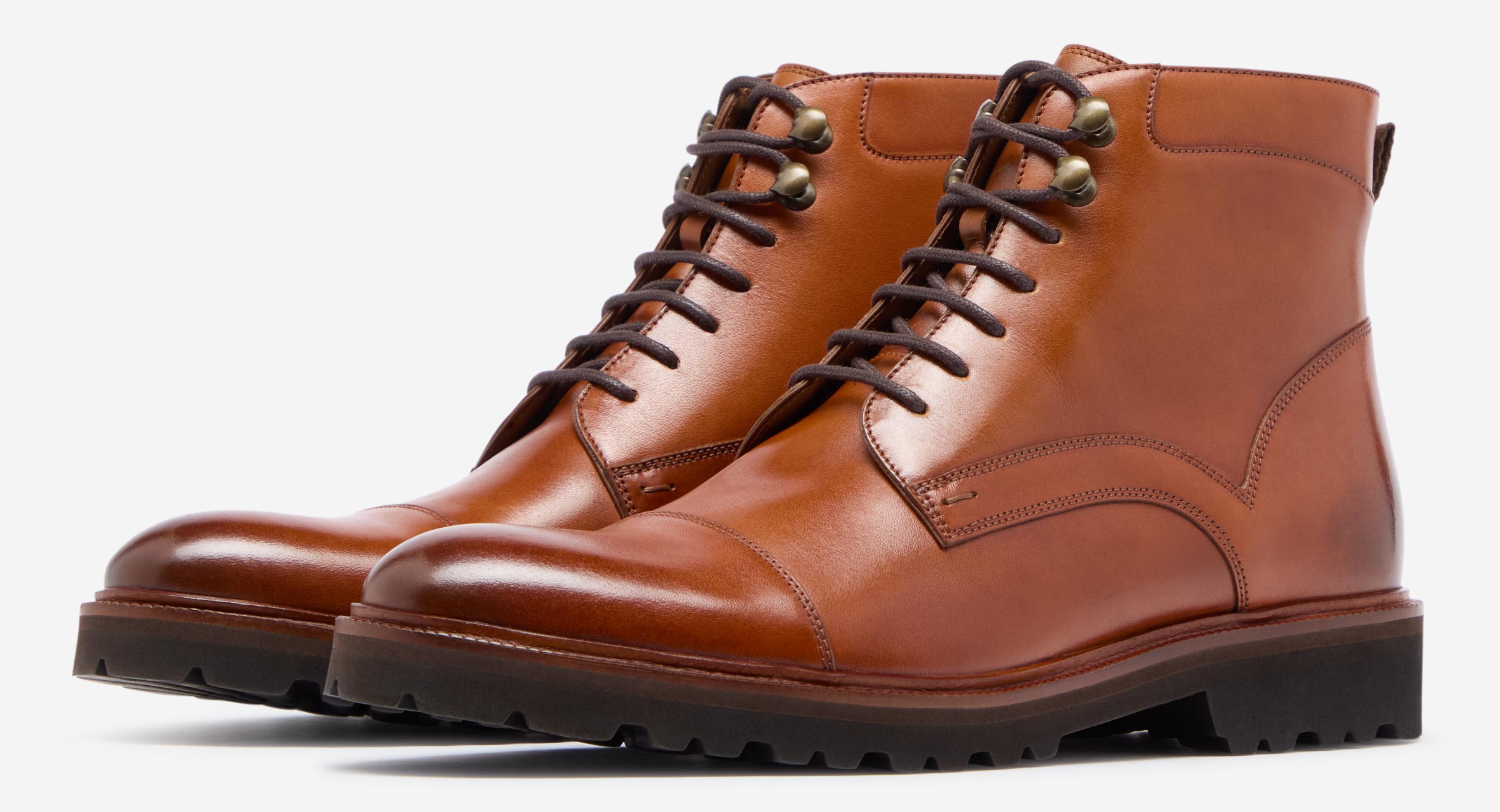 Hareden Cognac Leather Derby Boots Men's Boots Oliver Sweeney