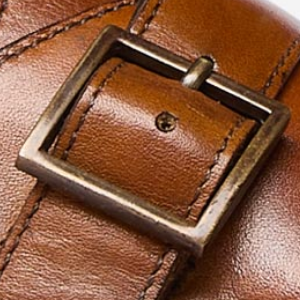 Closeup of Antiqued metal buckle