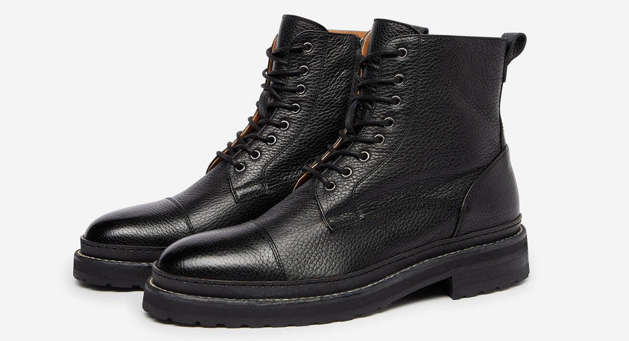 Kamma Black |Leather Military Boots | Men's Boots | Oliver Sweeney