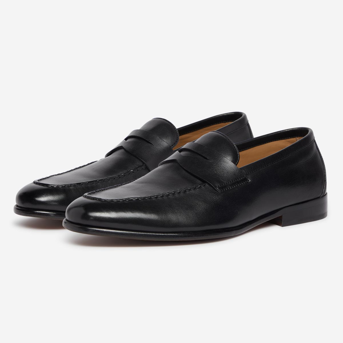 Oliver Sweeney Shoes Size 6.5 Black Leather Slip On Dress Loafers Quiet Luxury Buckland Black Penny Loafers | Men main image 3