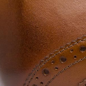 Closeup of Antiqued leather upper