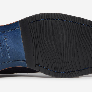 Closeup of Leather sole with rubber forepart