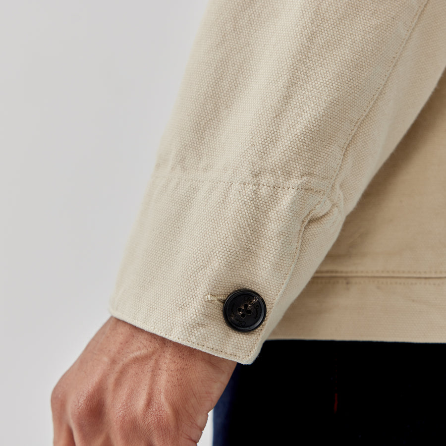 Lelant Ecru Canvas Overshirt Mens Overshirt Oliver Sweeney 