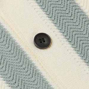 Closeup of Branded horn buttons