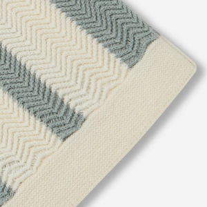 Closeup of Ribbed collar, cuffs & hem