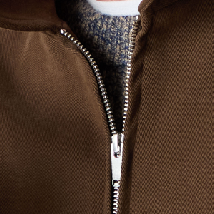 Closeup of Polished metal zip