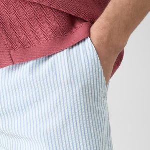 Closeup of 2 side slant pockets & jetted back pocket