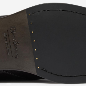 Closeup of Leather sole with rubber forepart