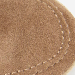 Closeup of Tonal moccasin stitching