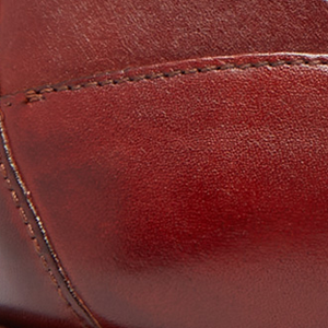 Closeup of Antiqued leather upper