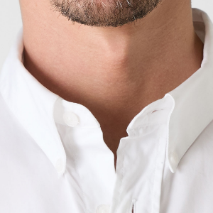 Closeup of Button down collar