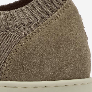 Closeup of Calf suede heel counter & facings