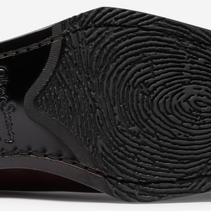 Closeup of Leather sole with rubber forepart