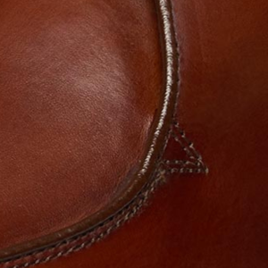Closeup of Piped topline and seams